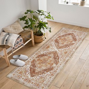 Area Rug Washable Living Room Rug, Soft Vintage Boho Non-Slip Non-Shedding Printed Floor Rugs for Kitchen Dining Bedroom - 1 of 4
