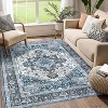 Washable Vintage Floral Area Rug, Traditional Low Pile Carpet, Stain Resistant Non Slip Rug for Living Room, Bedroom, Dining Room, and Office - 2 of 4