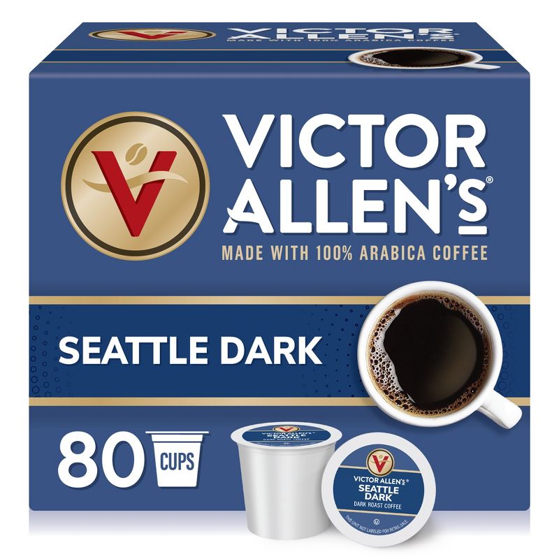 Victor Allen's Coffee Seattle Dark Single Serve Coffee Pods, 80 Ct, 1 of 11