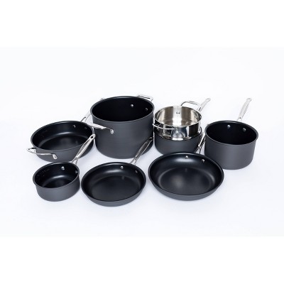 Cuisinart 14-Piece Hard Anodized Non-Stick Cookware Set with Glass Lids