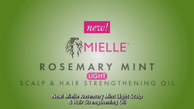 Mielle Organics Rosemary Mint Light Scalp &#38; Hair Strengthening Oil - 2 fl oz, 2 of 11, play video