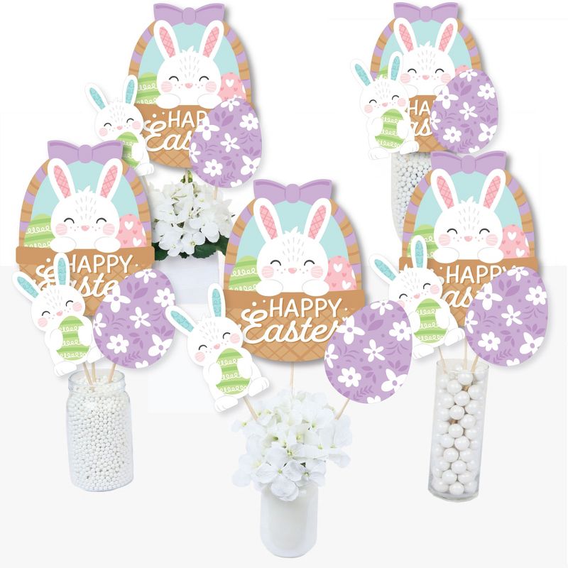 Big Dot of Happiness Spring Easter Bunny - Happy Easter Party Centerpiece Sticks - Table Toppers - Set of 15, 2 of 8