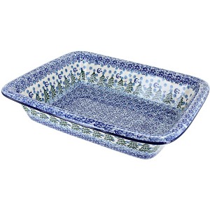 Blue Rose Polish Pottery 855 Ceramika Artystyczna Medium Rectangular Baker - 1 of 1