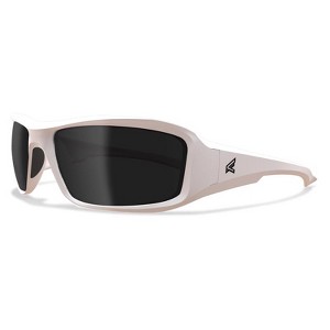 Edge Eyewear Brazeau Anti-Fog Wraparound Safety Glasses Smoke Lens White Frame - 1 of 1