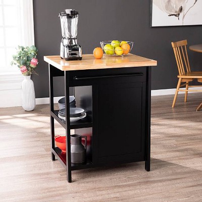 Kleidan Storage Kitchen Island Black - Aiden Lane