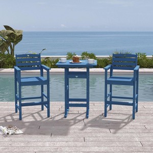 GardenJoy 3-Piece Bar Height Patio Table & Chairs Set - Outdoor Furniture for Deck, Porch, Pool - 1 of 3