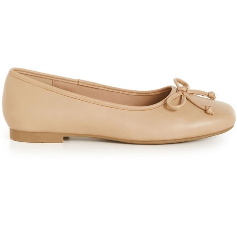 Обувь City Chic | Women's Plus Size WIDE FIT Ella Ballet Flat - almond - 12W