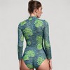 Anna-Kaci Swim Women's One Piece Swimsuit with Front Zipper and Tropical Leaf Print - 4 of 4