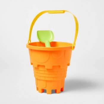 Wusteg Foldable Beach Bucket Foldable Pail Bucket Round Collapsible Bucket  with Beach Shovel for Beach Camping Gardening (Yellow)