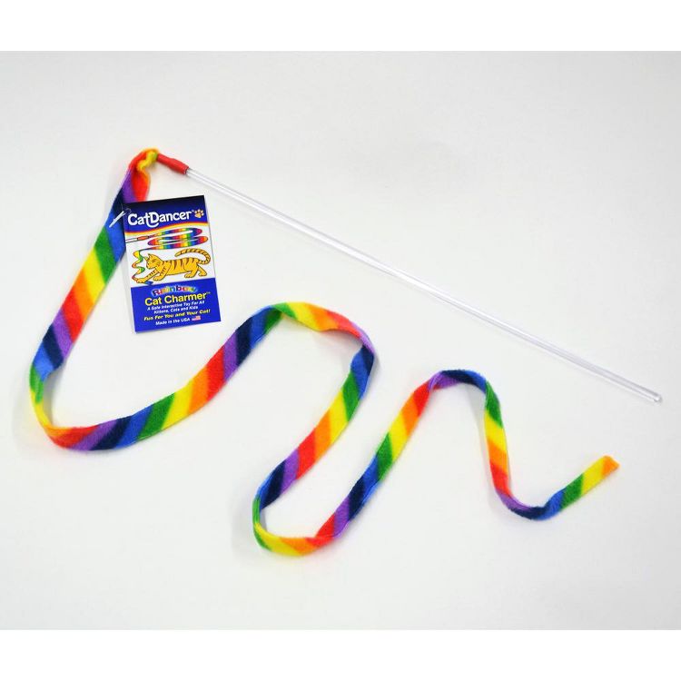 Cat Dancer Cat Charmer Interactive Cat Toy Wand RAINBOW, 1 of 4