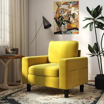 Kinsuite Single Sofa Chair - 33" Modern Accent Chairs with Arms & Cushionsm, Mustard