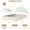 Boucle Upholstered Platform Bed Frame with Round Headboard, Storage Drawers, Heavy-Duty Noise-Free Support, No Box Spring Needed, White - 2 of 4