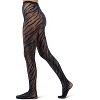 Memoi Women's Zebra Net Tights Blue M-L - 3 of 4