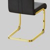 Gulches Modern Dining Chairs Set of 4, Black PU Faux Leather High Back Chairs with Plated Golden C-Shaped Legs, Thickened Cushion & Anti-Slip Feet, - 4 of 4
