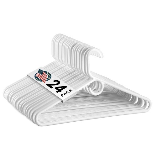 Lot of 60 White Plastic selling Tubular Clothes Hangers Standard Sz Adult Notched Hooks