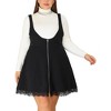 Agnes Orinda Women's Plus Size Fashion A-Line Zipper Solid Lace Trim Mini Suspender Skirt - 2 of 4