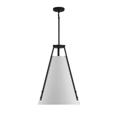 Newport Classic Warm Brass 4-Light Pendant with Soft White Shade