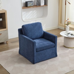 GDFStudio Fitch 29.9" W Upholstered Swivel Chenille Arm Chair with Removable Back Cushion - 1 of 4