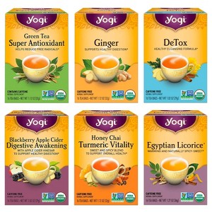 Yogi Tea - Digestion and Detox Tea Variety Pack Sampler -  96 ct , 6 Pack - 1 of 4