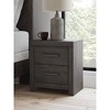 Signature Design by Ashley Prendonea Smooth Gliding 2 Drawer Night Stand, Charcoal - 2 of 4