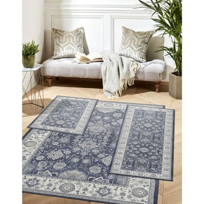 BrylaneHome 3 Piece Paris Washable Rug Set