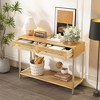 Entryway Table, Console Table with Two Drawers, Retro Hallway Table with Striking Geometric Design for Entryway and Living Room - 3 of 4