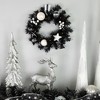 Northlight Pre-Lit LED Battery Operated Black Pine Christmas Wreath - 16" - Cool White Lights - 3 of 4