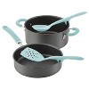 Rachael Ray Tools and Gadgets Lazy Flexi Turner and Scraping Spoon Set, 2-Piece, Light Blue - 2 of 4