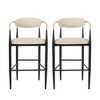 Kumasinova Set of 2 Counter Height Bar Stools, Sturdy Iron Frame Counter Stools, Minimalist Counter Height Stools with Back, Fabric Bar Stools - 4 of 4