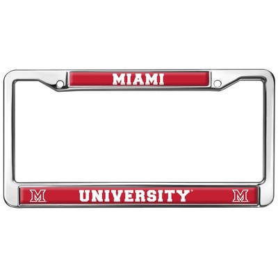 Miami University School Logo Full Size Standard License Plate Metal Frame