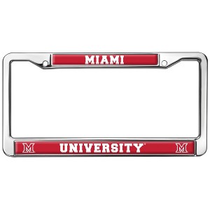 Miami University School Logo Full Size Standard License Plate Metal Frame - 1 of 4
