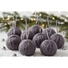Grey Yarn Ball Ornament Set – Soft Textured Holiday Tree Accents 4.5" by Melrose - 3 of 3