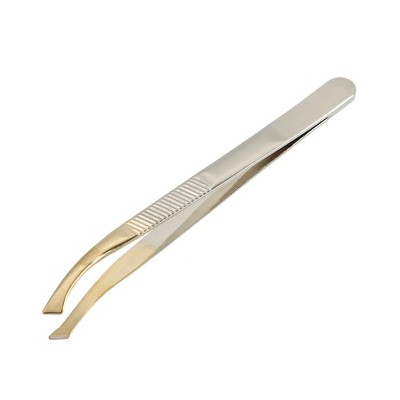 Unique Bargains Women's Anti Slip Eyebrow Clip 3.31"x0.28" Gold Tone Silver Tone