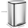 13 Gal Stainless Steel Trash Can with Soft-Close Lid, Hands-Free Motion Sensor Kitchen Garbage Bin,Silver - 2 of 4