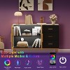 Homhougo Fluted Glass Door Cabinet with 2 Drawers & Adjustable Shelves, Modern Storage Unit for Kitchen or Living Room - 4 of 4