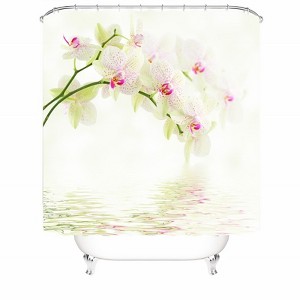 Reflection Of White Flowers On The Lake Shower Curtains for Bathroom Waterproof Fabric Bath Curtain Durable Soft Stylish Bathroom Decor 72x72 Inch - 1 of 1