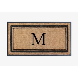 A1HC Natural Rubber Coir Outdoor Doormat 24x48 Monogrammed Anti-Shed Treated Durable Front Door Mat - 1 of 4