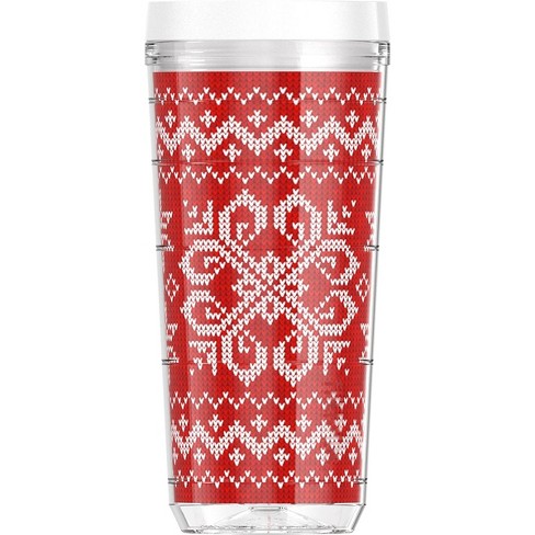 Thermos 16 Oz. Insulated Tritan Travel Tumbler Holiday Sweater