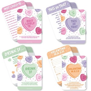 Big Dot of Happiness Valentine Hearts Game Pack - 4 Adult Galentine’s & Valentine’s Day Party Games - 10 Cards Each - Gamerific Bundle - 1 of 4