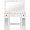 Homy Casa Vanity Table with Lighted Mirror Storage Cabinets and Charging Station for Bedroom or Dressing Room, White - 4 of 4