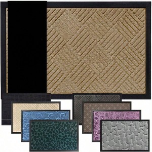 Waterproof All - Season WeatherMax Doormat Rubber Beige Indoor Outdoor Easy Clean Stain Fade Resistant Low Profile 17x29 - 1 of 4