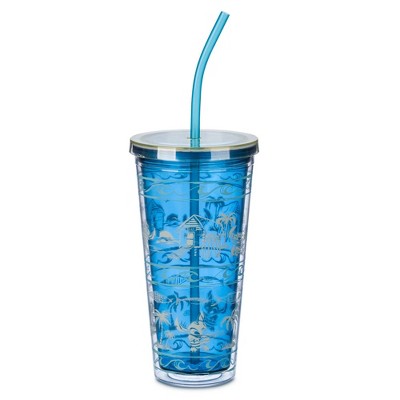 Disney Lilo & Stitch Ohana Carnival Cup with Lid and Straw | Holds 32 Ounces