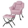 Comfy Lazy Chair with Ottoman, Ergonomic Reading Chair with Armrests, Modern Accent Chair - 2 of 4