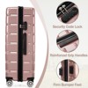 Syemin Luggage Hardshell Luggage Set 3 Piece Durable ABS and PC Travel Suitcase with Spinner Wheels for Men Women, Gold, 19.5"*11.3"*29.4" - 4 of 4