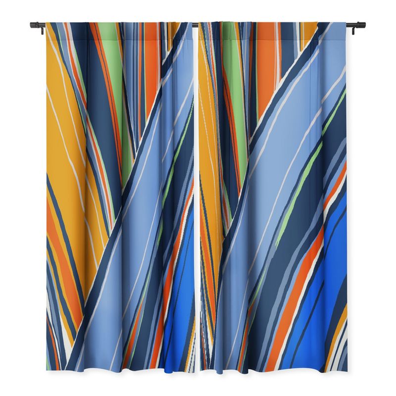 DorisciciArt autumn stripes 84" x 50" Single Panel Blackout Window Curtain - Deny Designs, 3 of 5