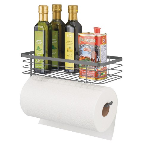 HOME BASICS WIRE COLLECTION CHROME PLATED STEEL PAPER TOWEL HOLDER