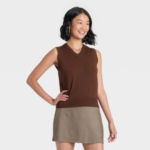 Women's V-Neck Sweater Vest - A New Day™ - 1 of 3