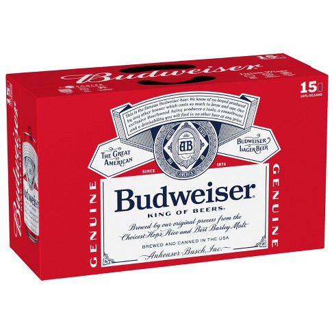 Budweiser Lager Beer - 15pk/12 Fl Oz Cans : Target