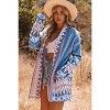 I AM A FASHION JUNKY Blue Geometric Print Open Front Knit Cardigan - 4 of 4