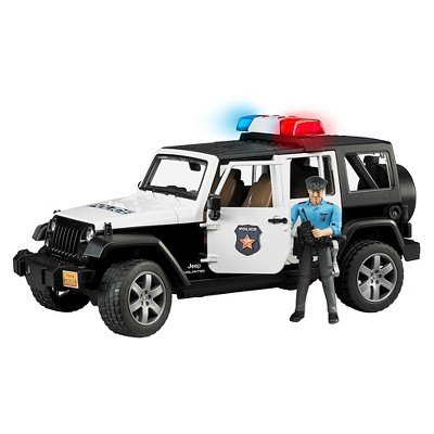 jeep rubicon police car with policeman